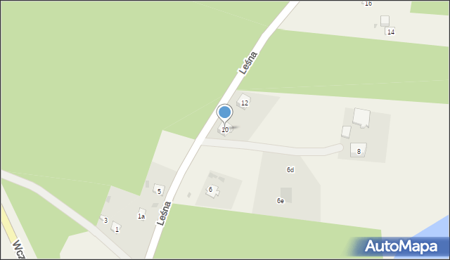 Osiek, Leśna, 10, mapa Osiek