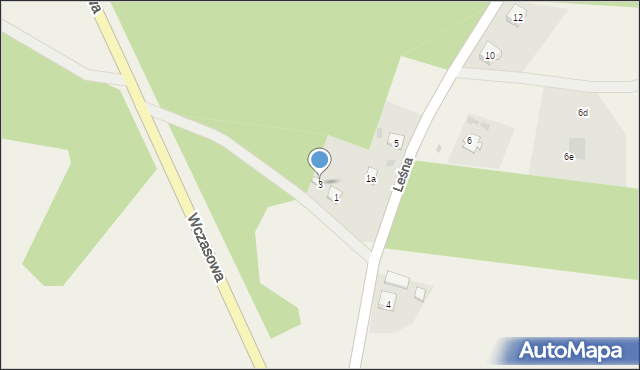 Osiek, Leśna, 3, mapa Osiek