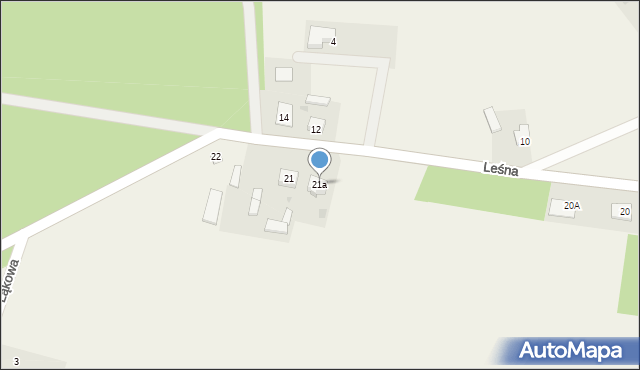 Osiek Mały, Leśna, 21a, mapa Osiek Mały