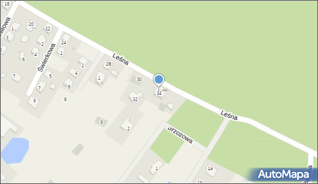 Osiek nad Wisłą, Leśna, 34, mapa Osiek nad Wisłą