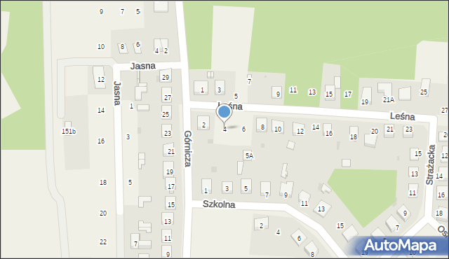 Osiny, Leśna, 4, mapa Osiny