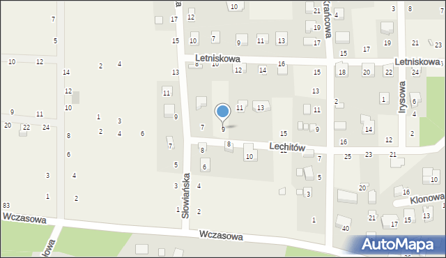 Osłonin, Lechitów, 9, mapa Osłonin