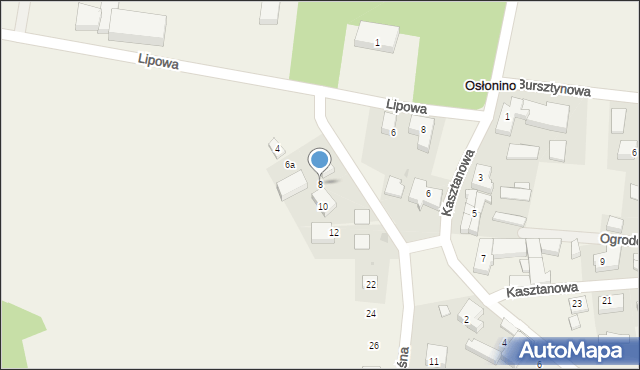 Osłonino, Leśna, 8, mapa Osłonino