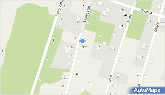 Osowiec, Leśnej Ciszy, 13, mapa Osowiec