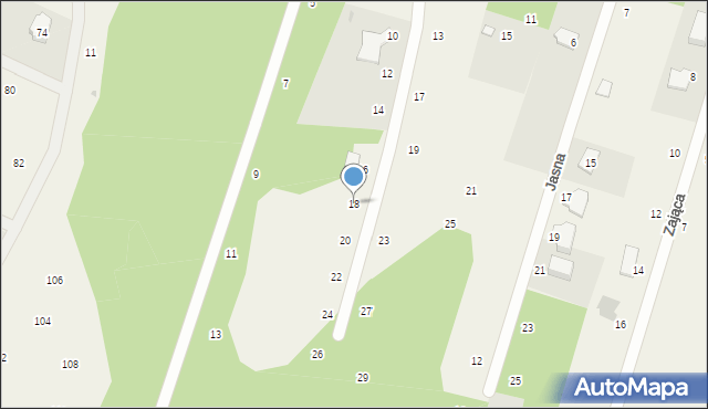 Osowiec, Leśnej Ciszy, 18, mapa Osowiec