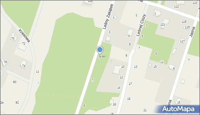 Osowiec, Leśny Zakątek, 5, mapa Osowiec