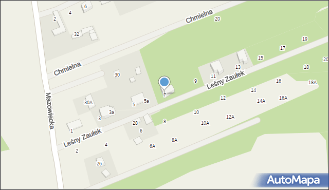 Osowiec, Leśny Zaułek, 7, mapa Osowiec