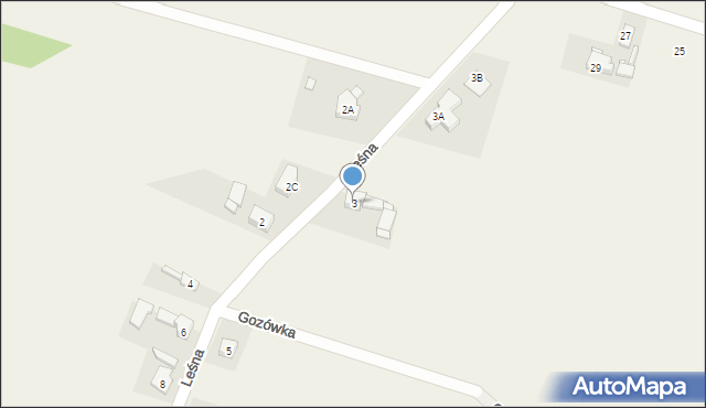 Ossy, Leśna, 3, mapa Ossy