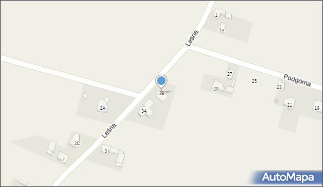 Ossy, Leśna, 3B, mapa Ossy