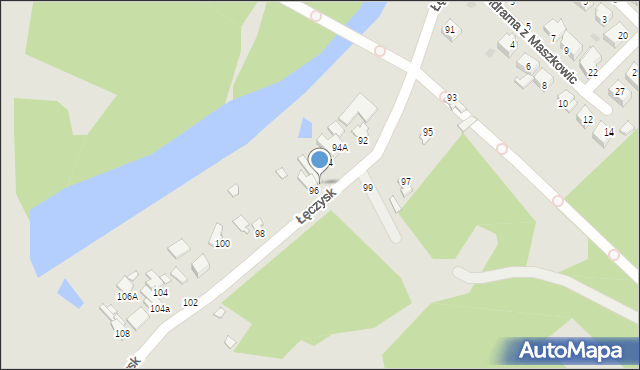 Ostrołęka, Łęczysk, 96A, mapa Ostrołęka