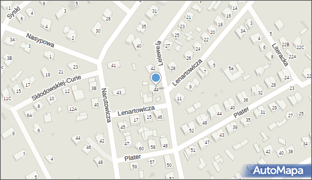 Ostrołęka, Lelewela Joachima, 44, mapa Ostrołęka