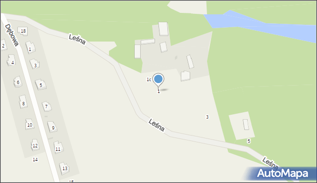 Ostrówek, Leśna, 1, mapa Ostrówek