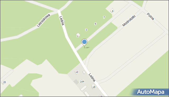 Ostrykół Dworski, Leśna, 9, mapa Ostrykół Dworski