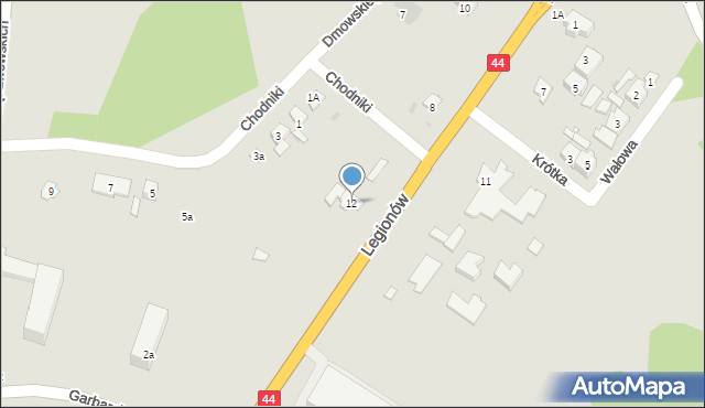 Oświęcim, Legionów, 12, mapa Oświęcimia