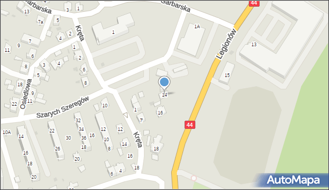 Oświęcim, Legionów, 14, mapa Oświęcimia