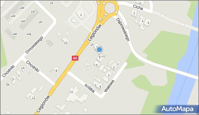 Oświęcim, Legionów, 3, mapa Oświęcimia