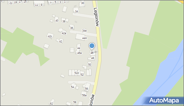 Oświęcim, Legionów, 46, mapa Oświęcimia