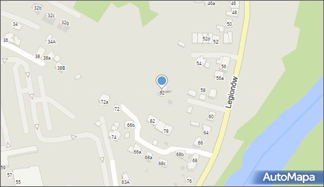 Oświęcim, Legionów, 62, mapa Oświęcimia