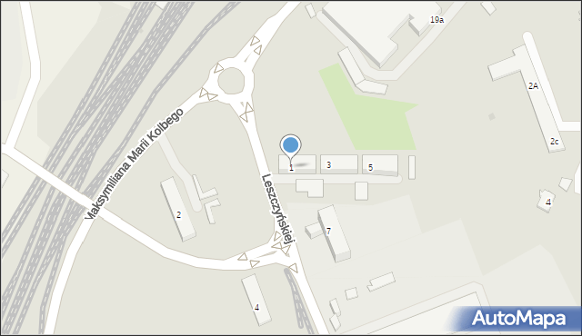 Oświęcim, Leszczyńskiej Stanisławy, 1, mapa Oświęcimia