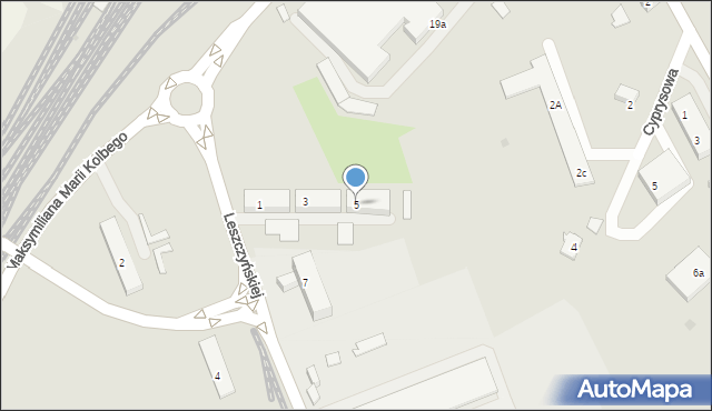 Oświęcim, Leszczyńskiej Stanisławy, 5, mapa Oświęcimia