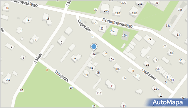 Otwock, Legionów, 4A, mapa Otwock