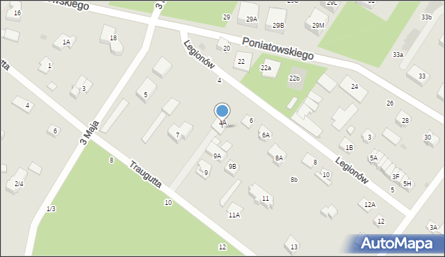 Otwock, Legionów, 4B, mapa Otwock