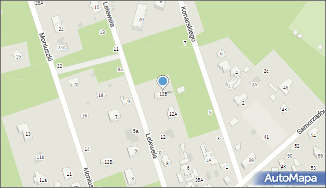 Otwock, Lelewela Joachima, 12B, mapa Otwock