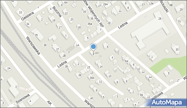 Otwock, Leśna, 4, mapa Otwock