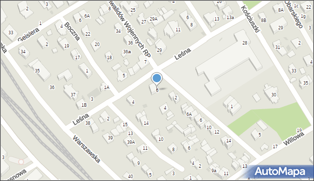 Otwock, Leśna, 6, mapa Otwock