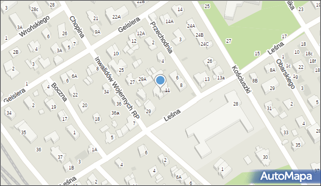 Otwock, Leśna, 9, mapa Otwock