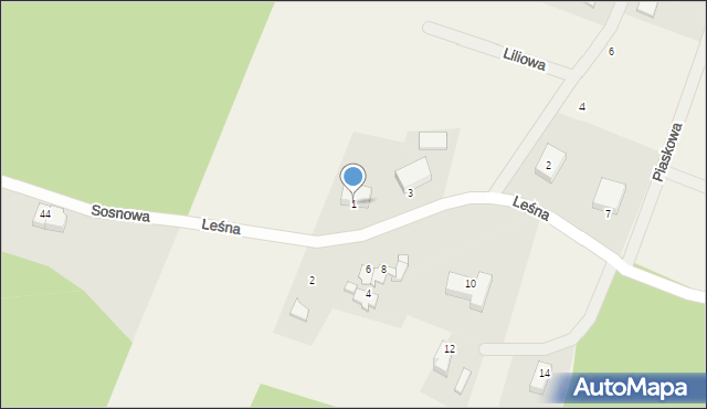 Pacółtowo, Leśna, 1, mapa Pacółtowo