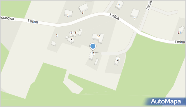 Pacółtowo, Leśna, 12, mapa Pacółtowo