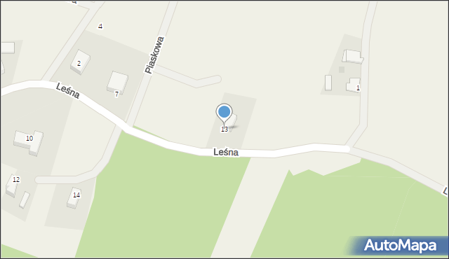 Pacółtowo, Leśna, 13, mapa Pacółtowo