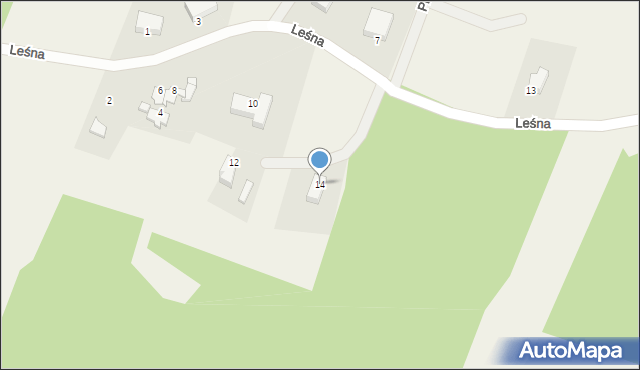 Pacółtowo, Leśna, 14, mapa Pacółtowo