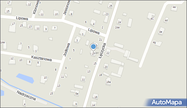 Parzęczew, Łęczycka, 17, mapa Parzęczew
