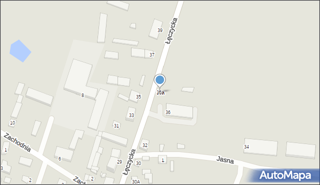 Parzęczew, Łęczycka, 36a, mapa Parzęczew