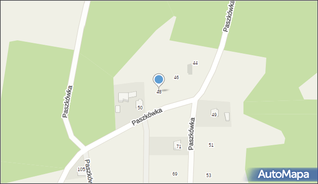 Paszkówka, Leśna, 48, mapa Paszkówka