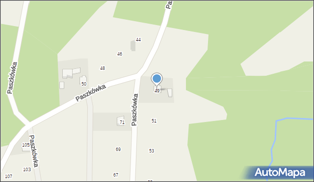 Paszkówka, Leśna, 49, mapa Paszkówka