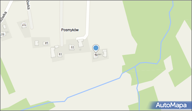 Paszkówka, Leśna, 59, mapa Paszkówka