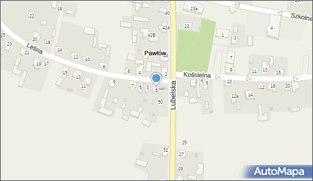 Pawłów, Leśna, 1, mapa Pawłów