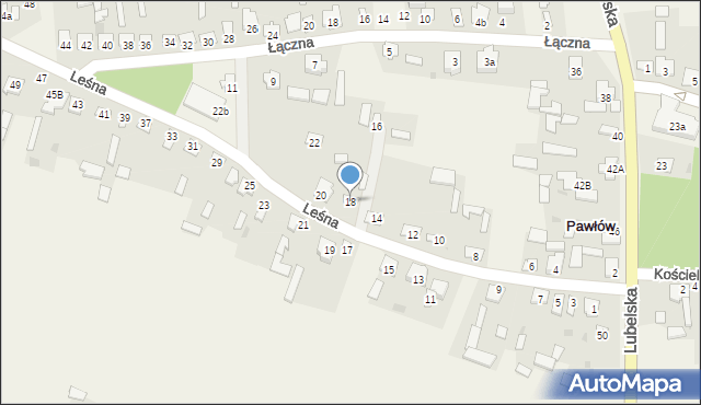 Pawłów, Leśna, 18, mapa Pawłów