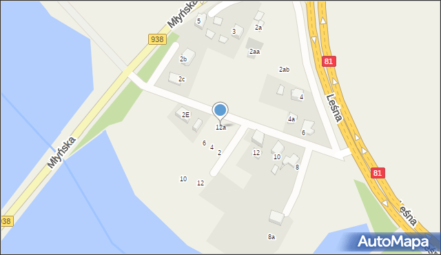 Pawłowice, Leśna, 12a, mapa Pawłowice