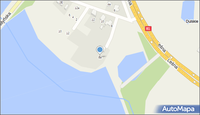 Pawłowice, Leśna, 8a, mapa Pawłowice