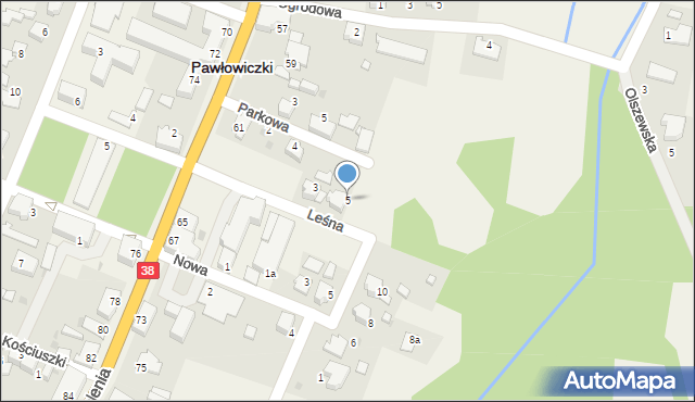 Pawłowiczki, Leśna, 5, mapa Pawłowiczki