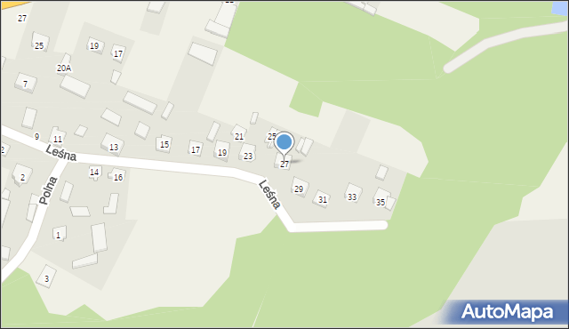 Pęchcin, Leśna, 27, mapa Pęchcin