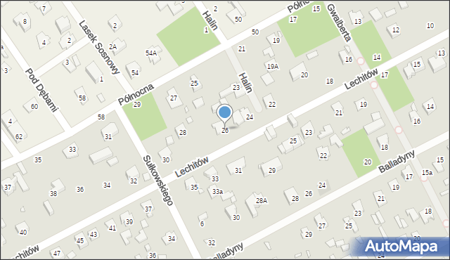 Piaseczno, Lechitów, 26, mapa Piaseczno