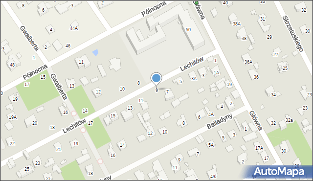 Piaseczno, Lechitów, 9, mapa Piaseczno
