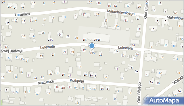 Piastów, Lelewela Joachima, 15A, mapa Piastów