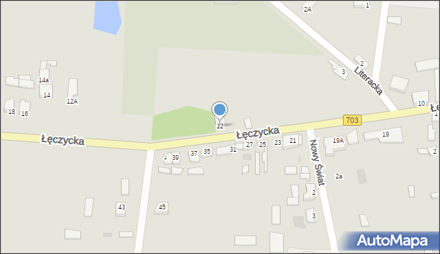 Piątek, Łęczycka, 12, mapa Piątek
