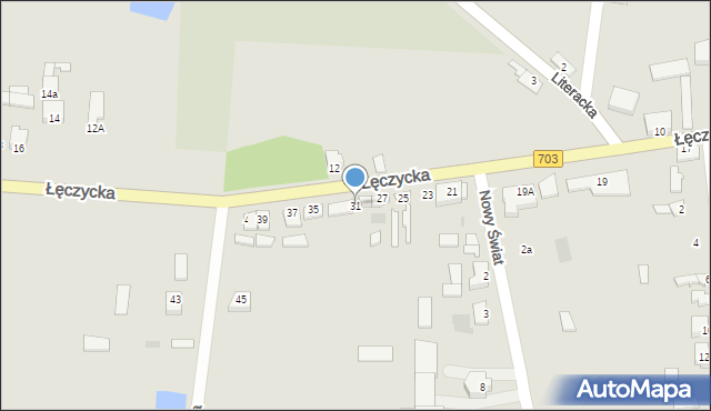 Piątek, Łęczycka, 31, mapa Piątek